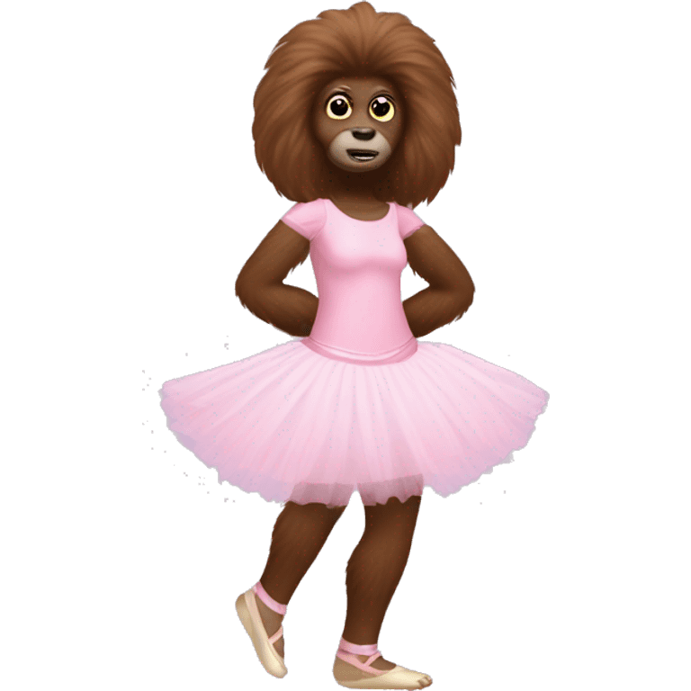 Bigfoot wearing a ballerina outfit emoji