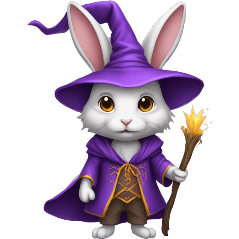 rabbit wizard purple clothes emoji