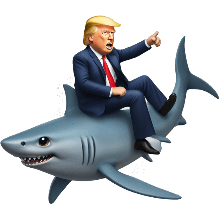 Trump riding shark emoji