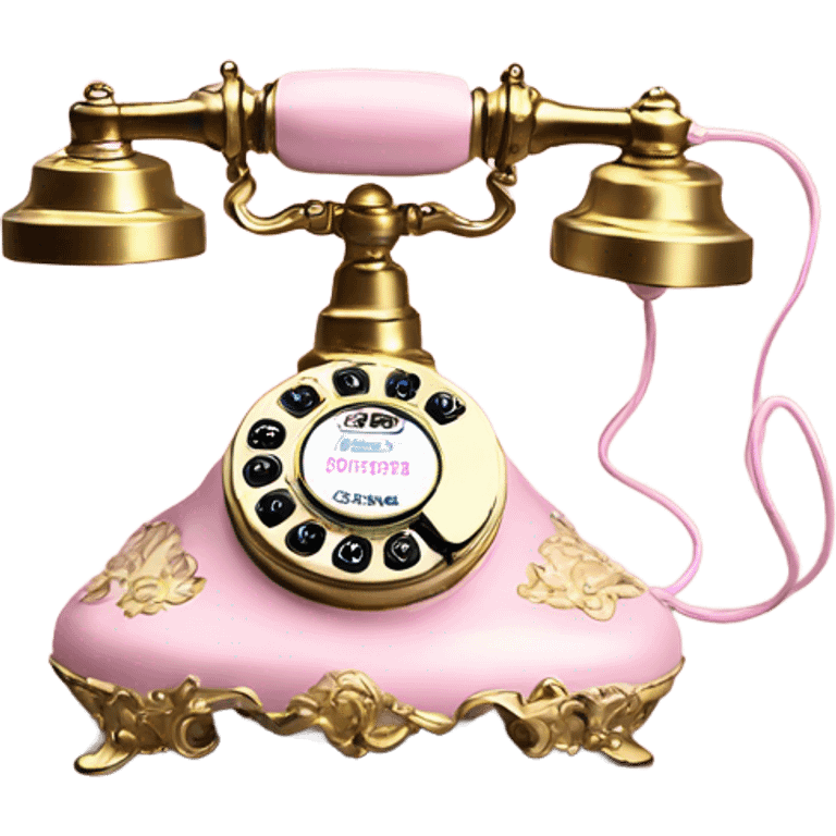 Vintage rococo Phone light pink emoji