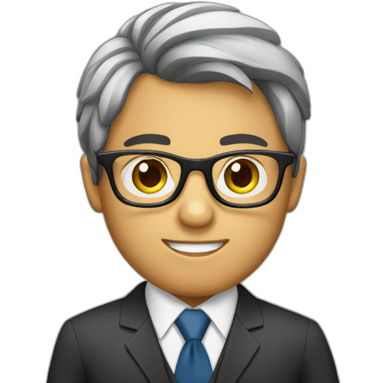 a boy with specs in business suit emoji