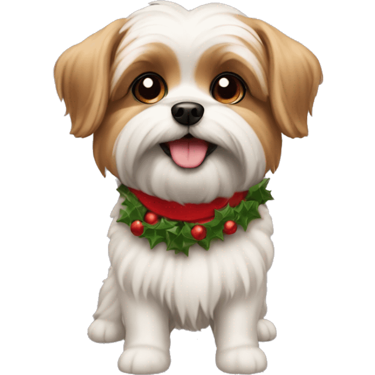 Christmas shorkie dog emoji