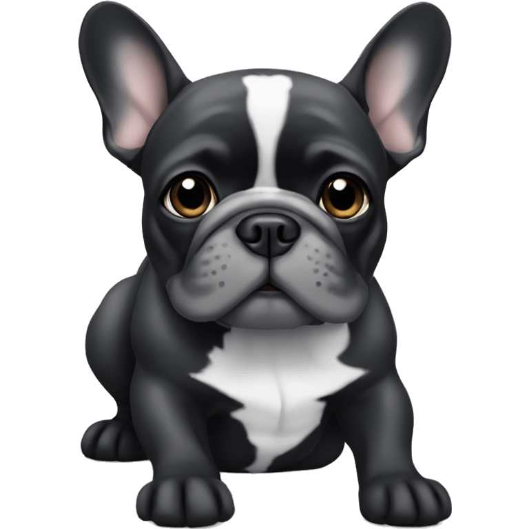 Black and grey French bulldog emoji