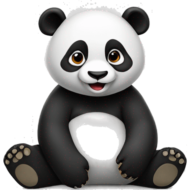 sitting happy panda emoji