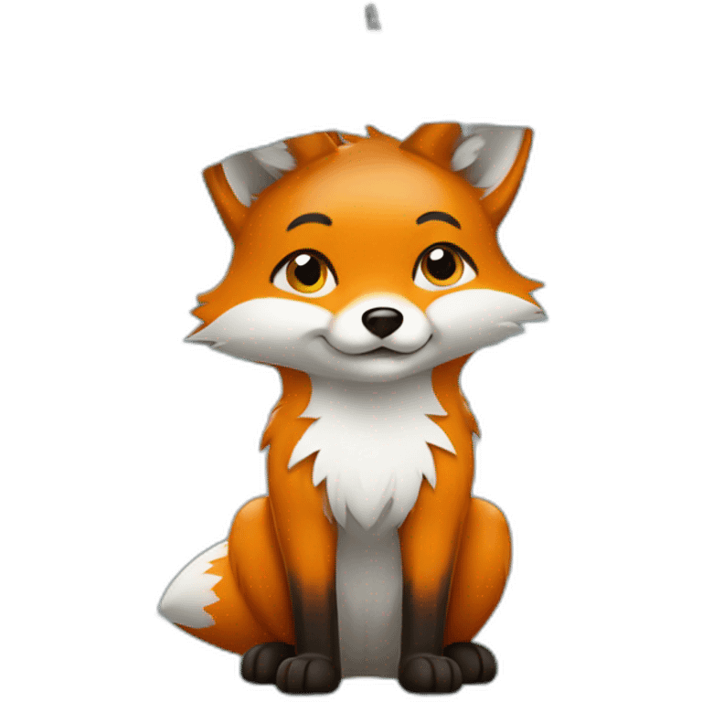 fox and raindrops emoji