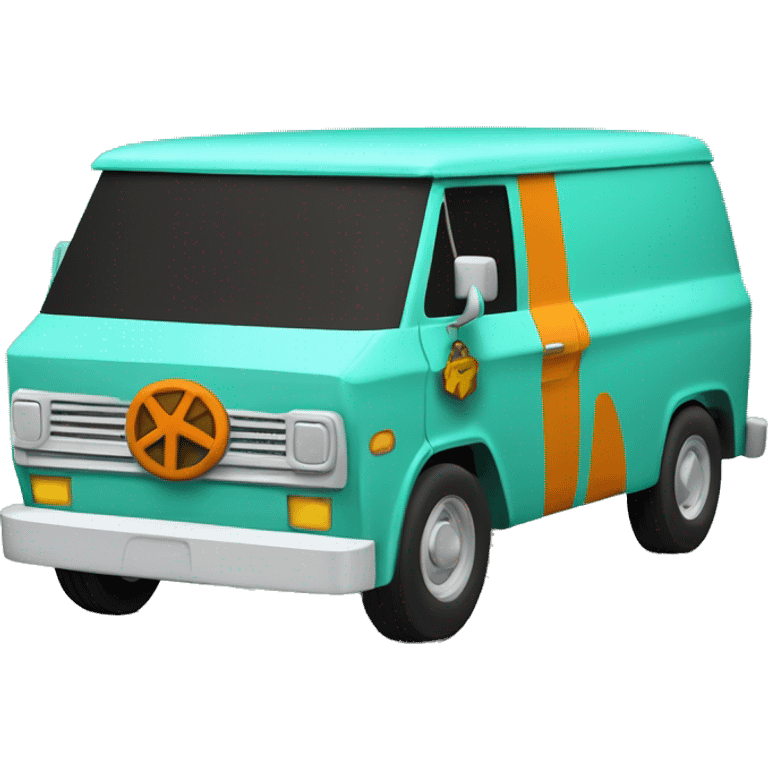 Detailed Papercraft Scooby Doo mystery machine chevy van emoji