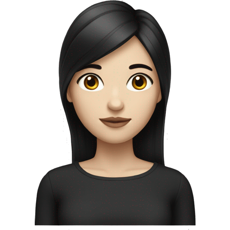 Girl with white skin and black hair emoji