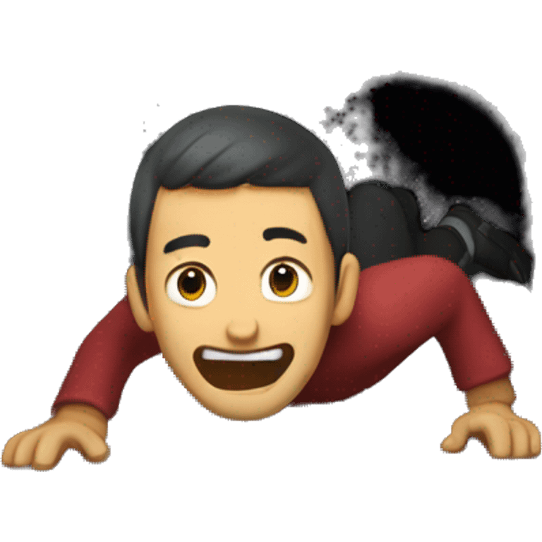 Guy crawling in tunnel emoji