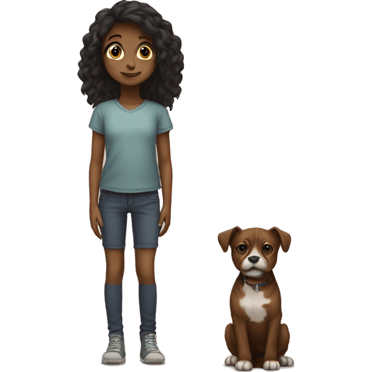 Small girl and tall by emoji