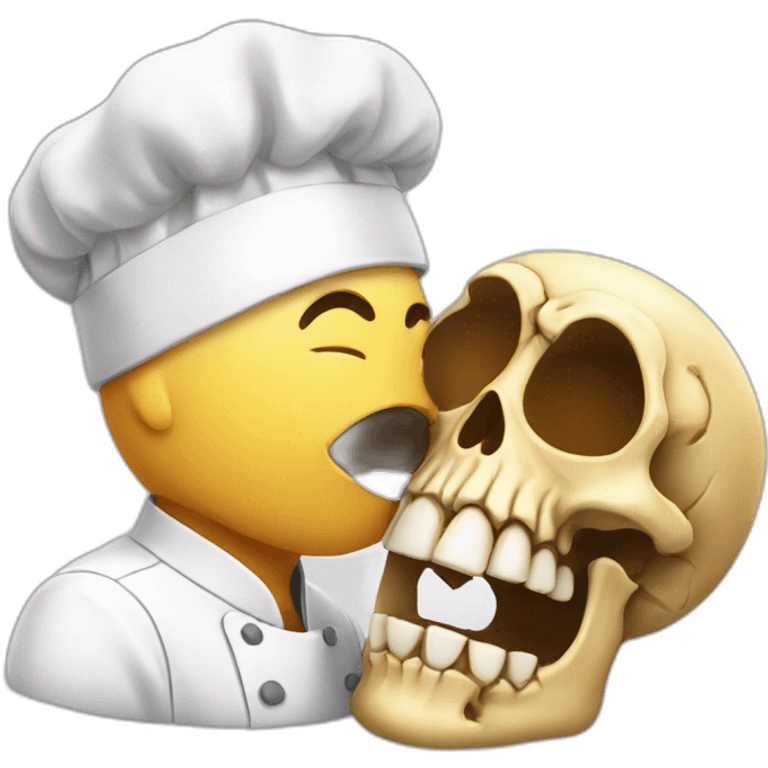 skull kiss with chef hat emoji