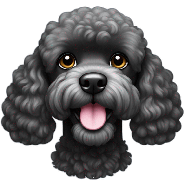 headshot miniture black poodle emoji