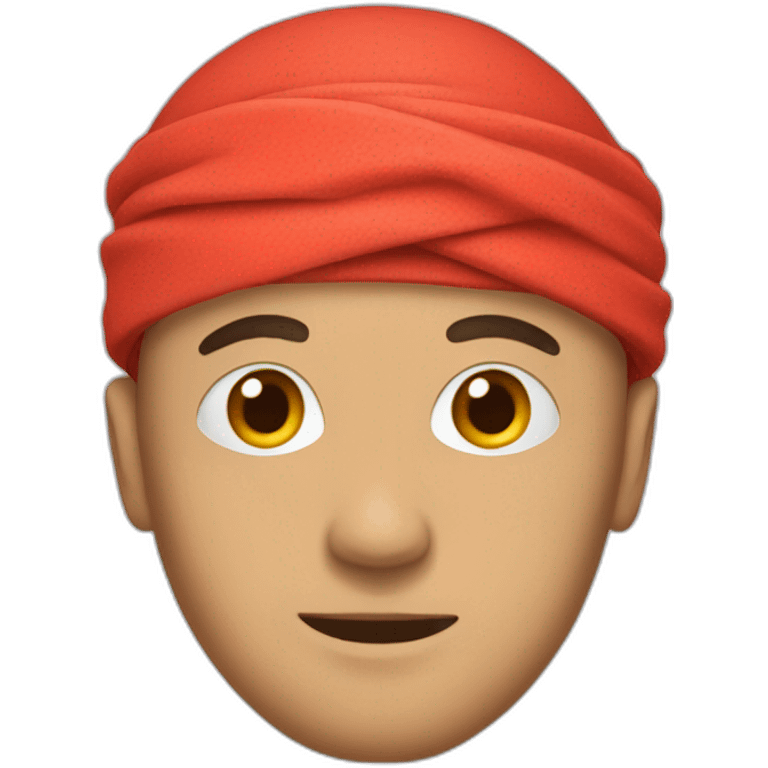 a man in a red bandage on his head emoji