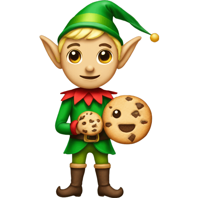 elf with a cookie emoji