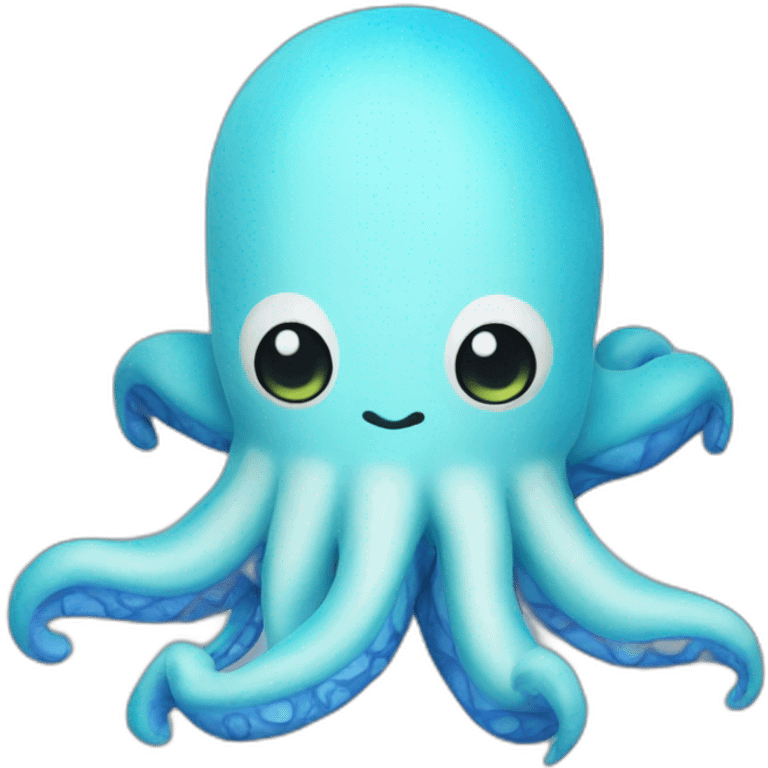 blue plush squid pillow emoji