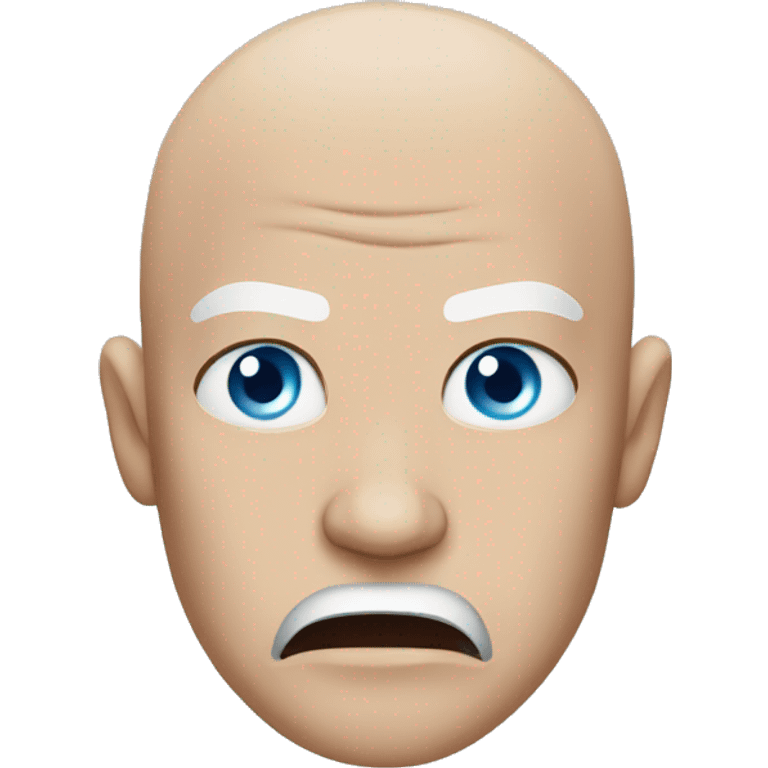 Angry bald boy blue eyes emoji