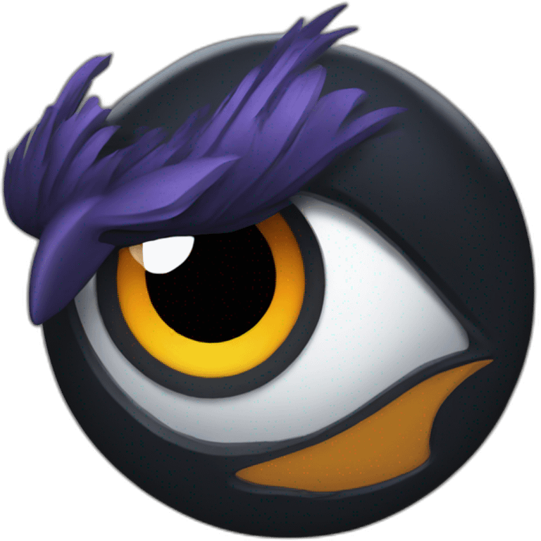 A raven's eye, focused and sharp emoji