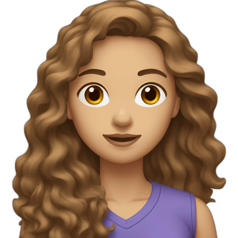 woman-with-long-wavy-brown-hair-sports-shirt-brown-eyes emoji