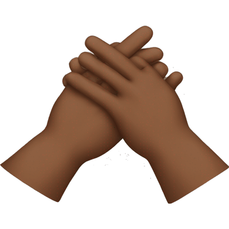 Two brown hands make cross emoji