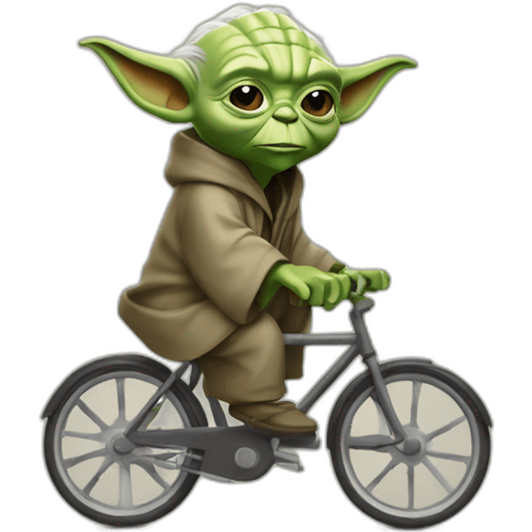 Maître yoda sur un vélo  emoji