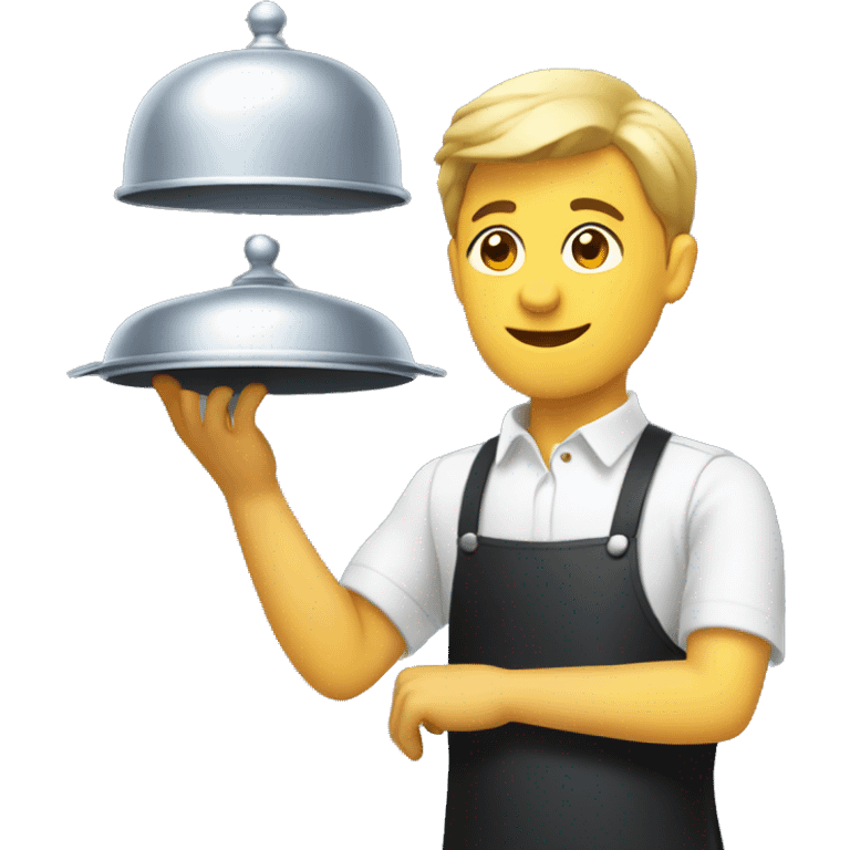 waiter holding cloche  emoji