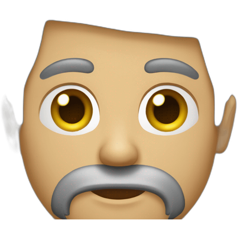 hombre con barba,morocho y con el pelo gris emoji