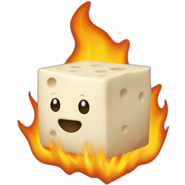 tofu-on-fire emoji