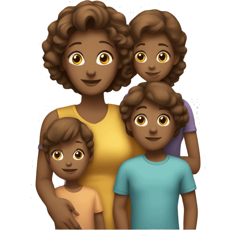 Mom with three children (2 teenagers and a toddler). emoji