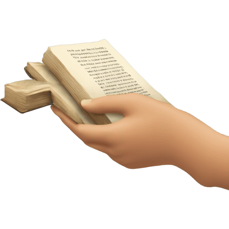 A hand passing a book or coin to another hand. emoji