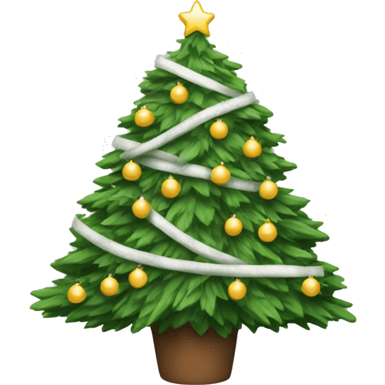 Christmas tree with white garland  emoji