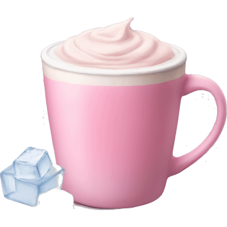 Pink Chai Latte with ice  emoji