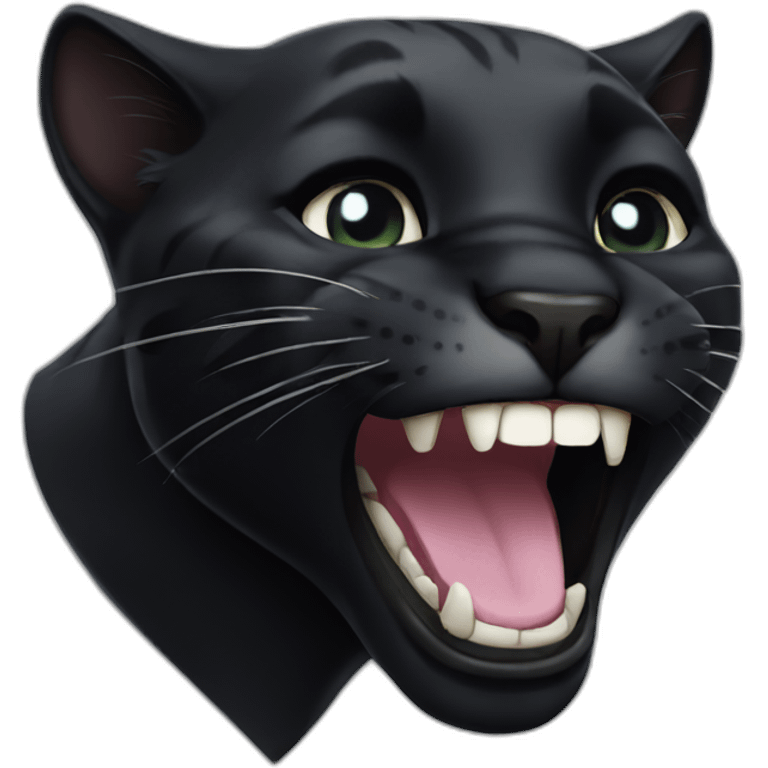 Black panther cat laughing emoji