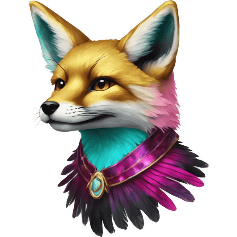 Dark black Beige cyan Pink magenta burgundy maroon cyan beige gray fox black stripes wearing gold jewellery gold piercings gold gilded vintage watercolour tie dye black raven wings emoji