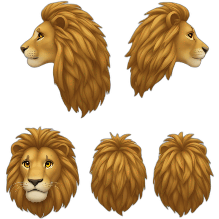 Lion cheveux attachés emoji