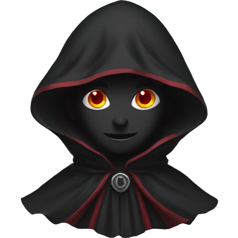 black cloak with red eyes smile emoji