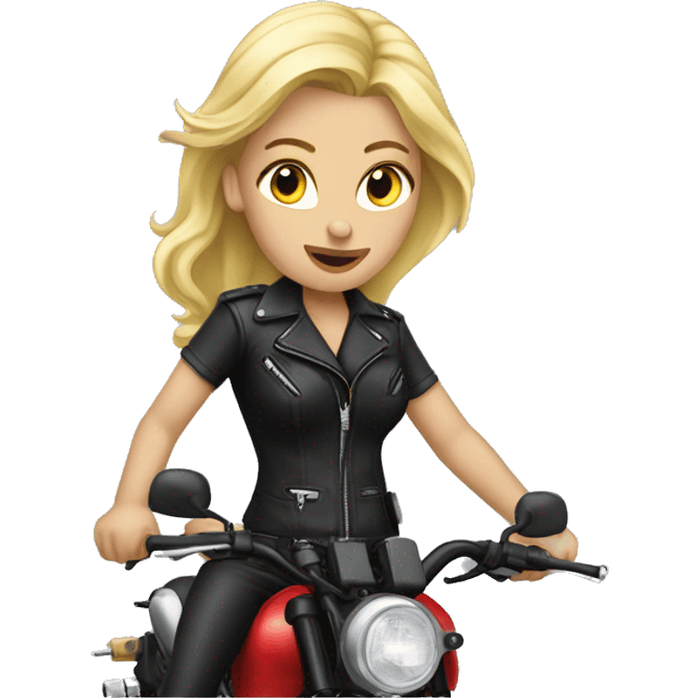 Blonde motorcycle women emoji