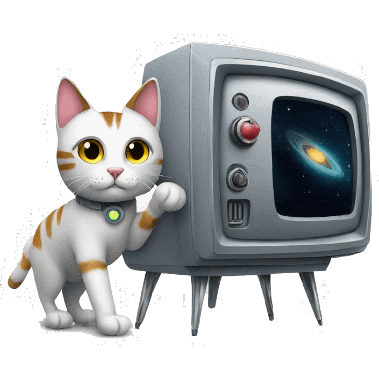 TV in space and cat emoji