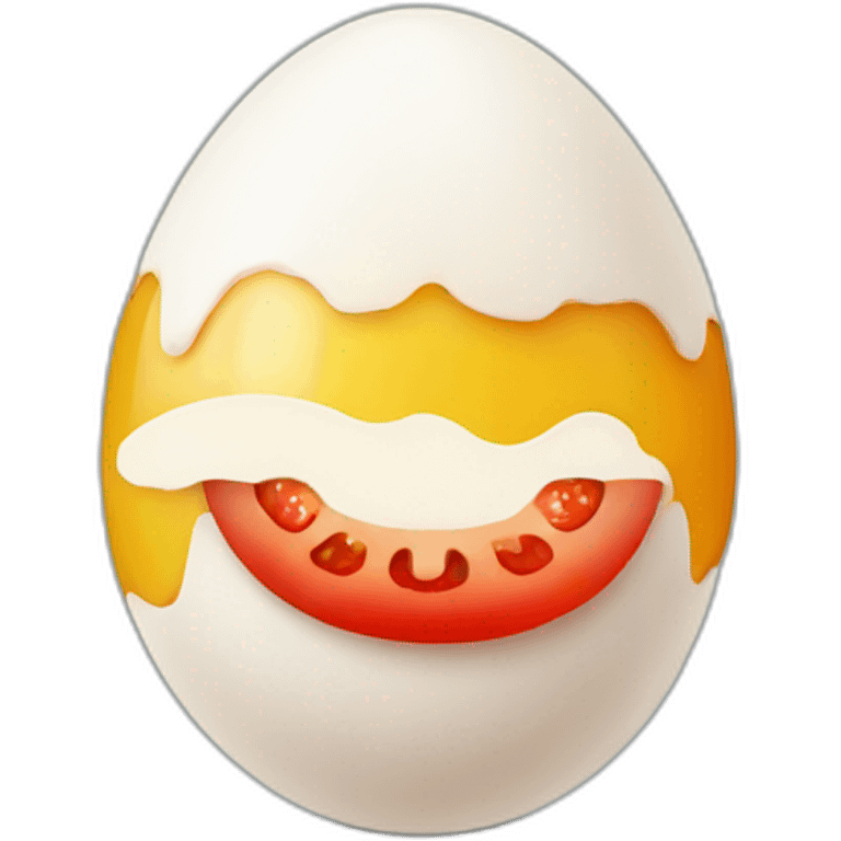 Egg with tomato emoji