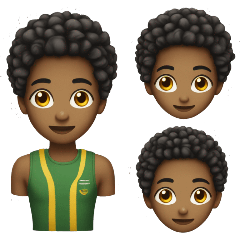 Black teen with afro taper fade hair style, brown skin, Jamaican and Ghanaian ethnicity emoji