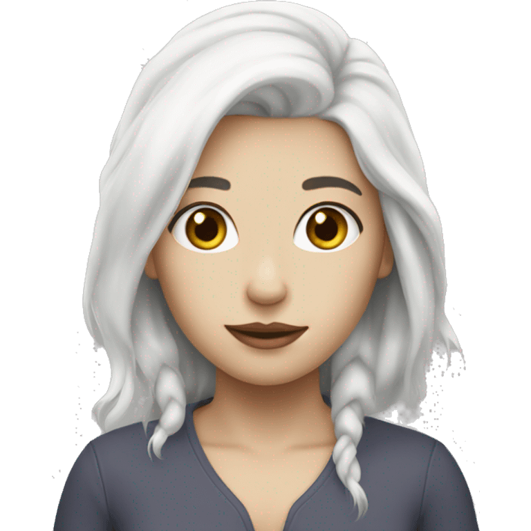 girl with white skin and white hair  emoji