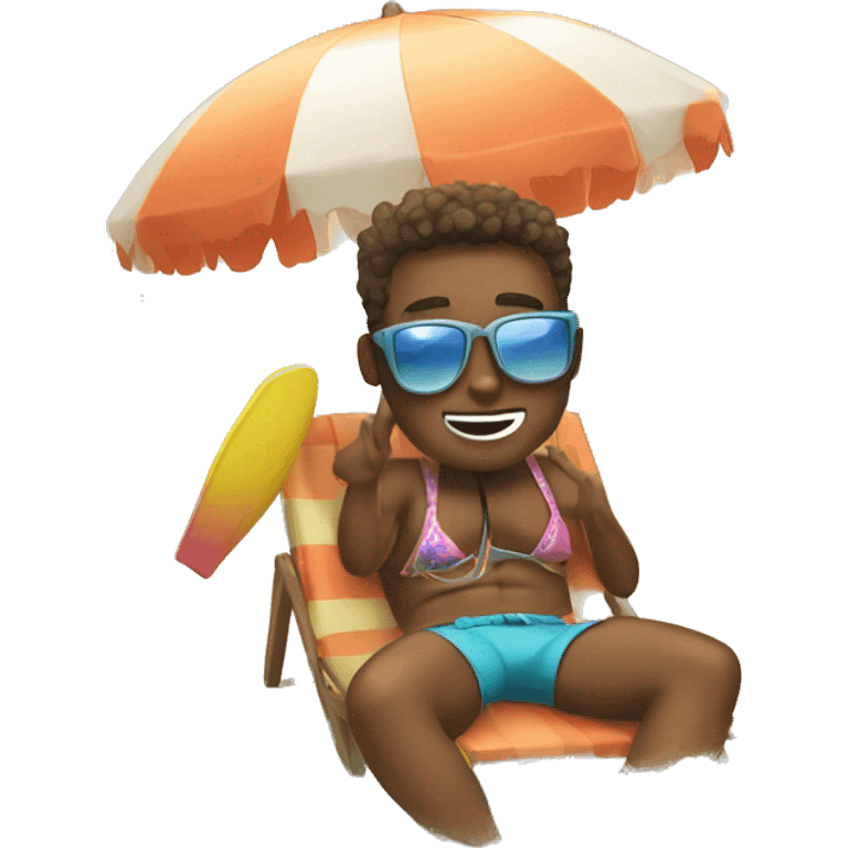 cute beach  emoji