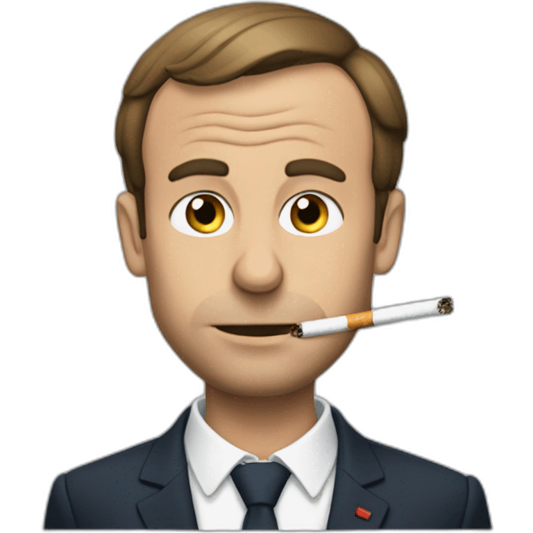 Macron qui fume une cigarette  emoji