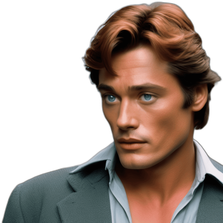 Alain Delon young bouncer blue eyes short red hair emoji