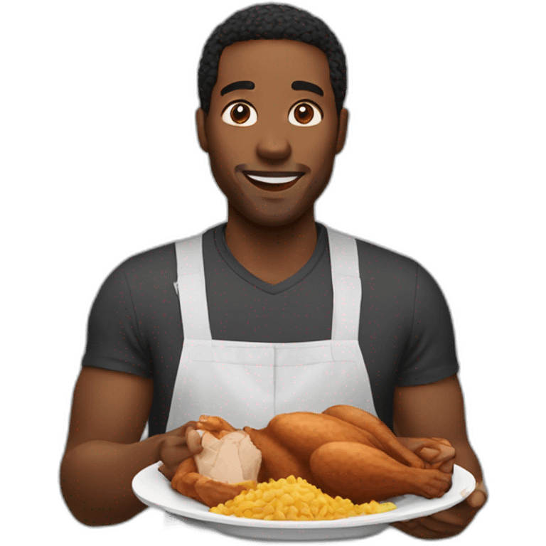 a black men eating chicken emoji