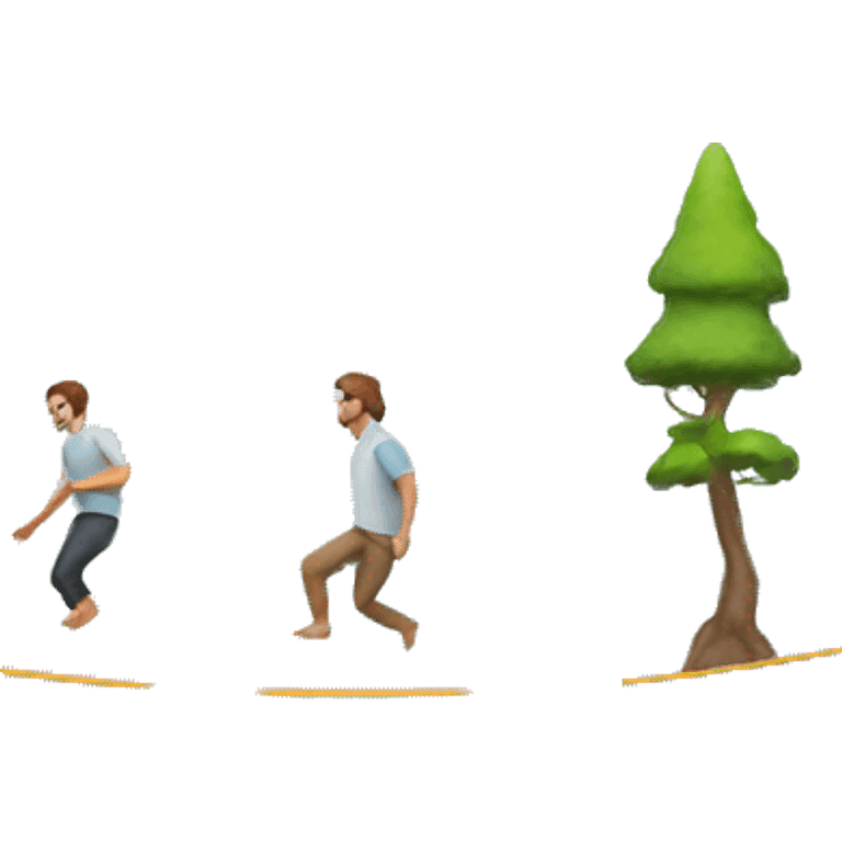 man walking between two mountain on a slackline emoji