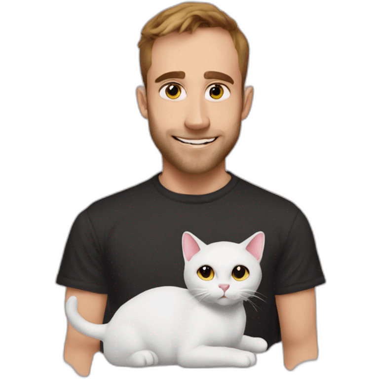 Squeezie avec Jumbo le chat emoji