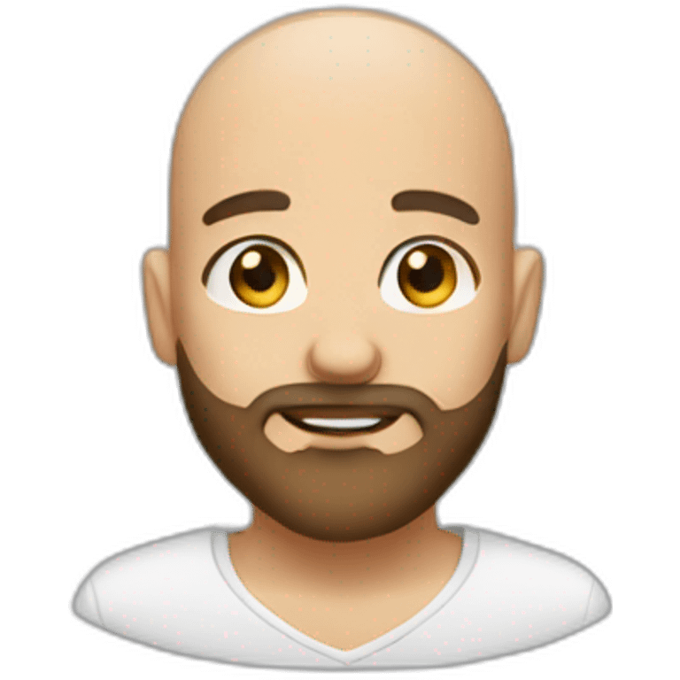 Shaved head Long beard young man emoji