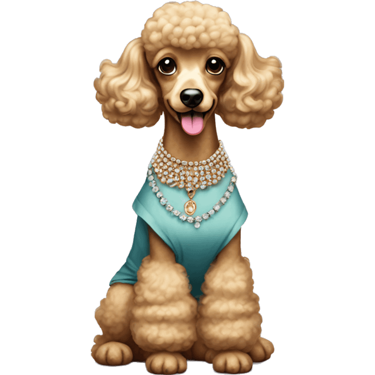 Poodle wearing vintage dress jewelry  emoji