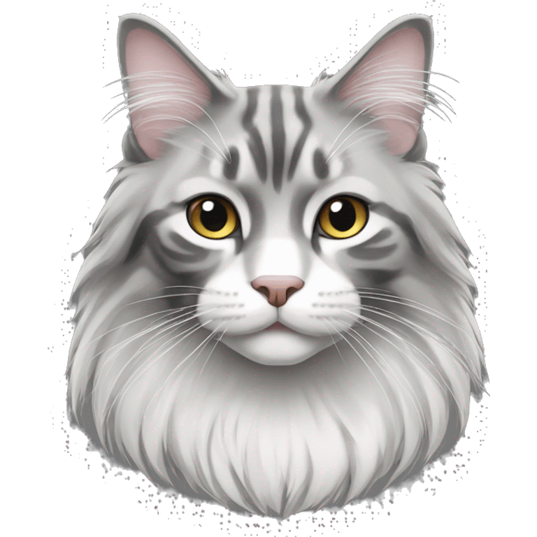 Black and white Main coon cat emoji