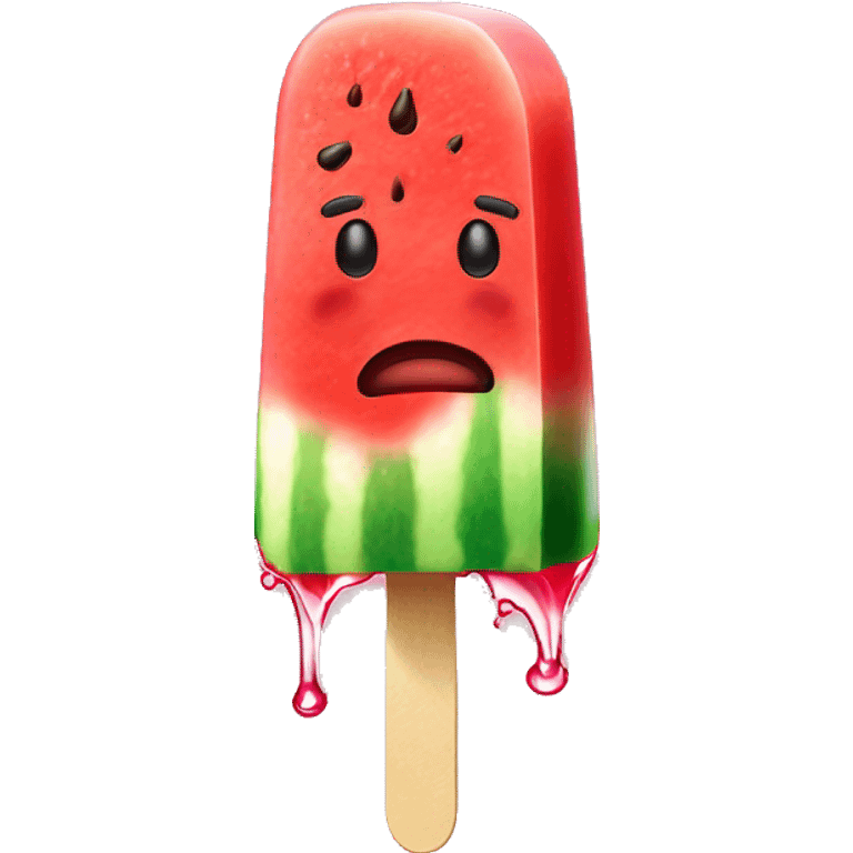 Water melon popsicle melting  emoji