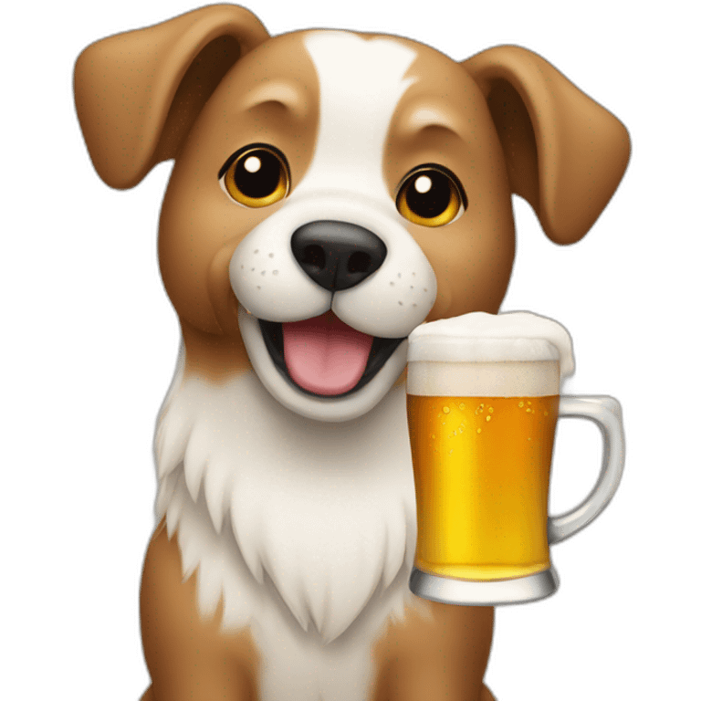 Dog drinking beer emoji